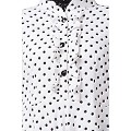 Polka dotted elegant dress abaya- White-Black